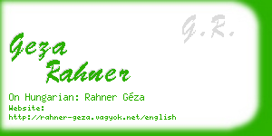 geza rahner business card